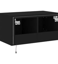 TV-Wandschrank mit LED-Leuchten Schwarz 60x35x31 cm