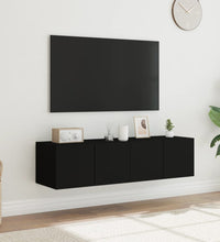 TV-Wandschränke mit LED-Leuchten 2 Stk. Schwarz 60x35x31 cm