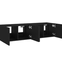 TV-Wandschränke mit LED-Leuchten 2 Stk. Schwarz 60x35x31 cm