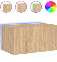 TV-Wandschrank mit LED-Leuchten Sonoma-Eiche 60x35x31 cm