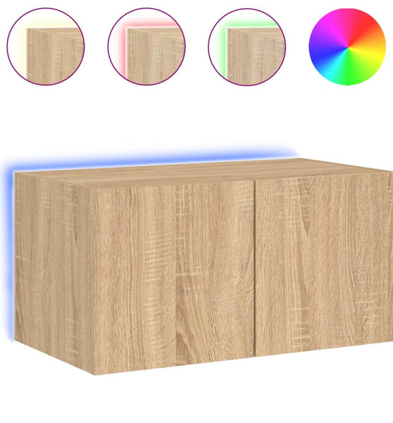 TV-Wandschrank mit LED-Leuchten Sonoma-Eiche 60x35x31 cm