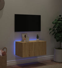 TV-Wandschrank mit LED-Leuchten Sonoma-Eiche 60x35x31 cm