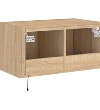 TV-Wandschrank mit LED-Leuchten Sonoma-Eiche 60x35x31 cm