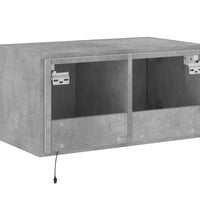 TV-Wandschrank mit LED-Leuchten Betongrau 60x35x31 cm