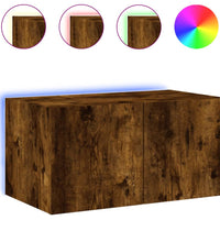 TV-Wandschrank mit LED-Leuchten Räuchereiche 60x35x31 cm