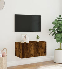 TV-Wandschrank mit LED-Leuchten Räuchereiche 60x35x31 cm