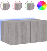 TV-Wandschrank mit LED-Leuchten Grau Sonoma 60x35x31 cm