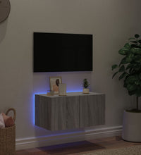 TV-Wandschrank mit LED-Leuchten Grau Sonoma 60x35x31 cm