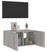 TV-Wandschrank mit LED-Leuchten Grau Sonoma 60x35x31 cm