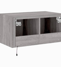 TV-Wandschrank mit LED-Leuchten Grau Sonoma 60x35x31 cm