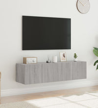 TV-Wandschränke mit LED-Leuchten 2 Stk. Grau Sonoma 60x35x31 cm