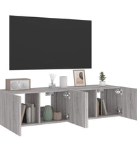 TV-Wandschränke mit LED-Leuchten 2 Stk. Grau Sonoma 60x35x31 cm