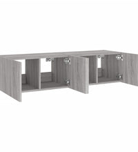 TV-Wandschränke mit LED-Leuchten 2 Stk. Grau Sonoma 60x35x31 cm