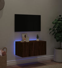 TV-Wandschrank mit LED-Leuchten Braun Eichen-Optik 60x35x31 cm