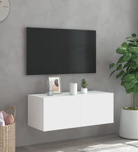 TV-Wandschrank mit LED-Leuchten Weiß 80x35x31 cm