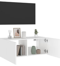 TV-Wandschrank mit LED-Leuchten Weiß 80x35x31 cm