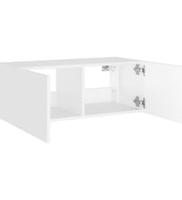 TV-Wandschrank mit LED-Leuchten Weiß 80x35x31 cm