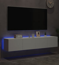 TV-Wandschränke mit LED-Leuchten 2 Stk. Weiß 80x35x31 cm