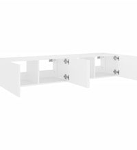 TV-Wandschränke mit LED-Leuchten 2 Stk. Weiß 80x35x31 cm