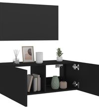 TV-Wandschrank mit LED-Leuchten Schwarz 80x35x31 cm