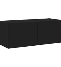 TV-Wandschrank mit LED-Leuchten Schwarz 80x35x31 cm