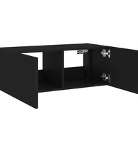 TV-Wandschrank mit LED-Leuchten Schwarz 80x35x31 cm