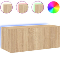 TV-Wandschrank mit LED-Leuchten Sonoma-Eiche 80x35x31 cm