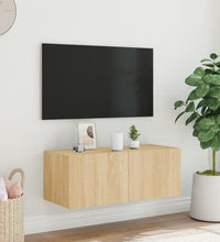 TV-Wandschrank mit LED-Leuchten Sonoma-Eiche 80x35x31 cm