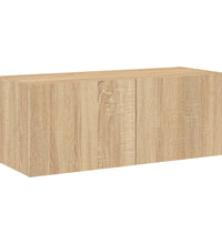 TV-Wandschrank mit LED-Leuchten Sonoma-Eiche 80x35x31 cm