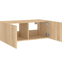 TV-Wandschrank mit LED-Leuchten Sonoma-Eiche 80x35x31 cm