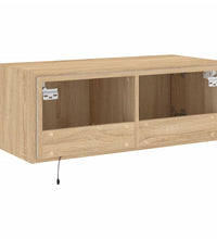 TV-Wandschrank mit LED-Leuchten Sonoma-Eiche 80x35x31 cm