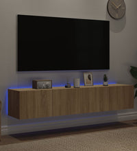 TV-Wandschränke mit LED-Leuchten 2 Stk. Sonoma-Eiche 80x35x31cm