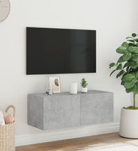 TV-Wandschrank mit LED-Leuchten Betongrau 80x35x31 cm
