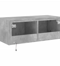 TV-Wandschrank mit LED-Leuchten Betongrau 80x35x31 cm