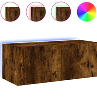 TV-Wandschrank mit LED-Leuchten Räuchereiche 80x35x31 cm