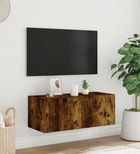 TV-Wandschrank mit LED-Leuchten Räuchereiche 80x35x31 cm