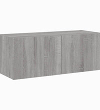 TV-Wandschrank mit LED-Leuchten Grau Sonoma 80x35x31 cm