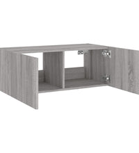 TV-Wandschrank mit LED-Leuchten Grau Sonoma 80x35x31 cm