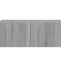 TV-Wandschrank mit LED-Leuchten Grau Sonoma 80x35x31 cm