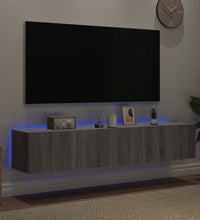TV-Wandschränke mit LED-Leuchten 2 Stk. Grau Sonoma 80x35x31 cm