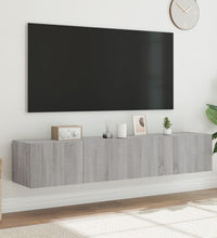 TV-Wandschränke mit LED-Leuchten 2 Stk. Grau Sonoma 80x35x31 cm