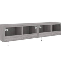 TV-Wandschränke mit LED-Leuchten 2 Stk. Grau Sonoma 80x35x31 cm