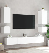 TV-Wandschrank mit LED-Leuchten Weiß 100x35x31 cm