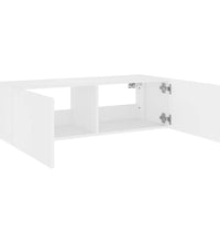 TV-Wandschrank mit LED-Leuchten Weiß 100x35x31 cm