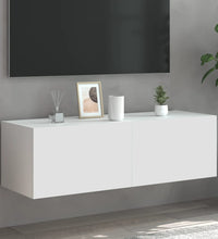 TV-Wandschrank mit LED-Leuchten Weiß 100x35x31 cm