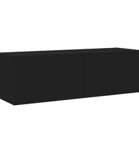 TV-Wandschrank mit LED-Leuchten Schwarz 100x35x31 cm