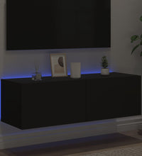 TV-Wandschrank mit LED-Leuchten Schwarz 100x35x31 cm