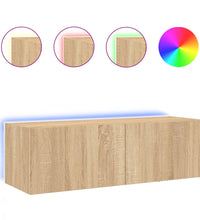 TV-Wandschrank mit LED-Leuchten Sonoma-Eiche 100x35x31 cm