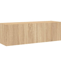 TV-Wandschrank mit LED-Leuchten Sonoma-Eiche 100x35x31 cm