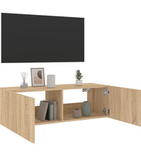 TV-Wandschrank mit LED-Leuchten Sonoma-Eiche 100x35x31 cm